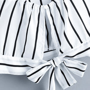 Striped Bow Tie Crop Top