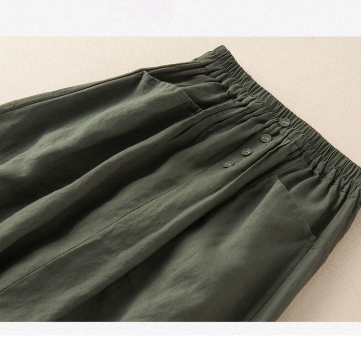 Long A-Line Linen Skirt