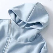 Asymmetrical Zip-Up Hooded Shirt