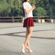 High Waist Mini Skirt With Lining Shorts