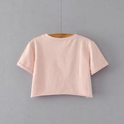 Pink Crop Top & Elastic Waist Shorts (2 Piece Set)