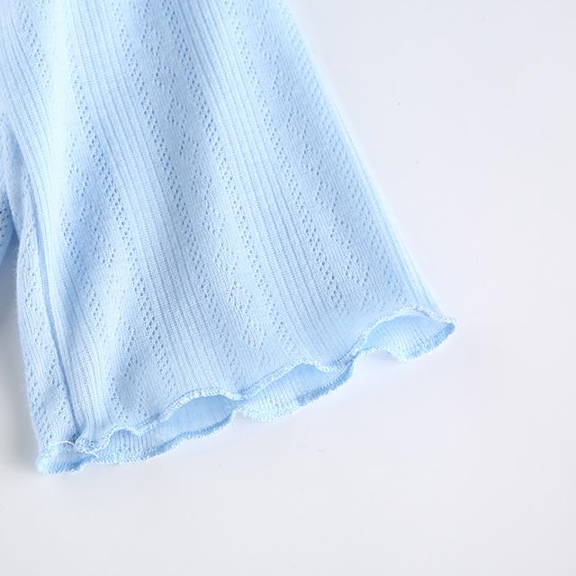 Frill Trim Rib-Knitted Shirt