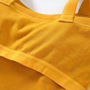 Solid Color Crop Tank Top With Pad